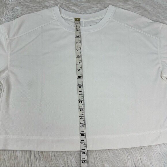 Everlane Women’s White Recycled Polyester Box-Cut Crew Neck Crop Top Tee L/C43 - Picture 8 of 10